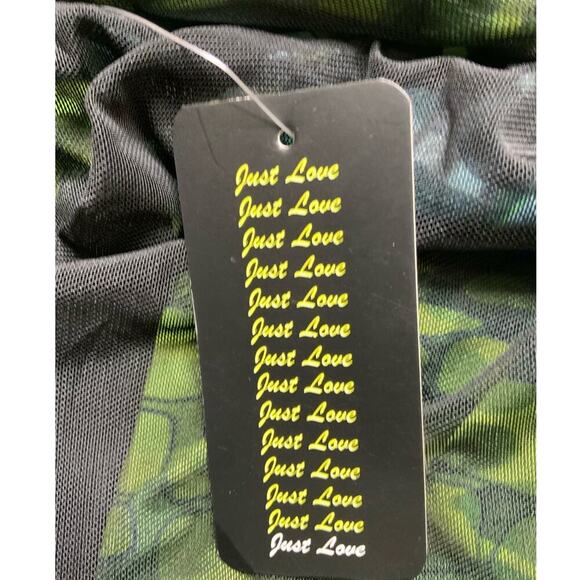 Just Love Maxi Dress Size Medium Side Slit Colorblock Top Sheer Sleeveless - Picture 8 of 10